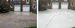 Driveway Spray Texture Before and After