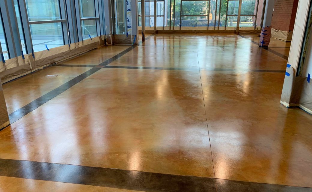 University film school acid stained floor