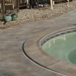 Skip Troweled & Stained Pool Deck